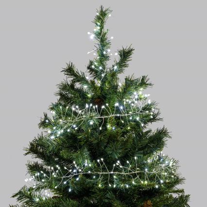 Aigostar - LED Outdoor Christmas String Lights 100 LEDs/8 functions 3xAA 3.3m IP44 cool white