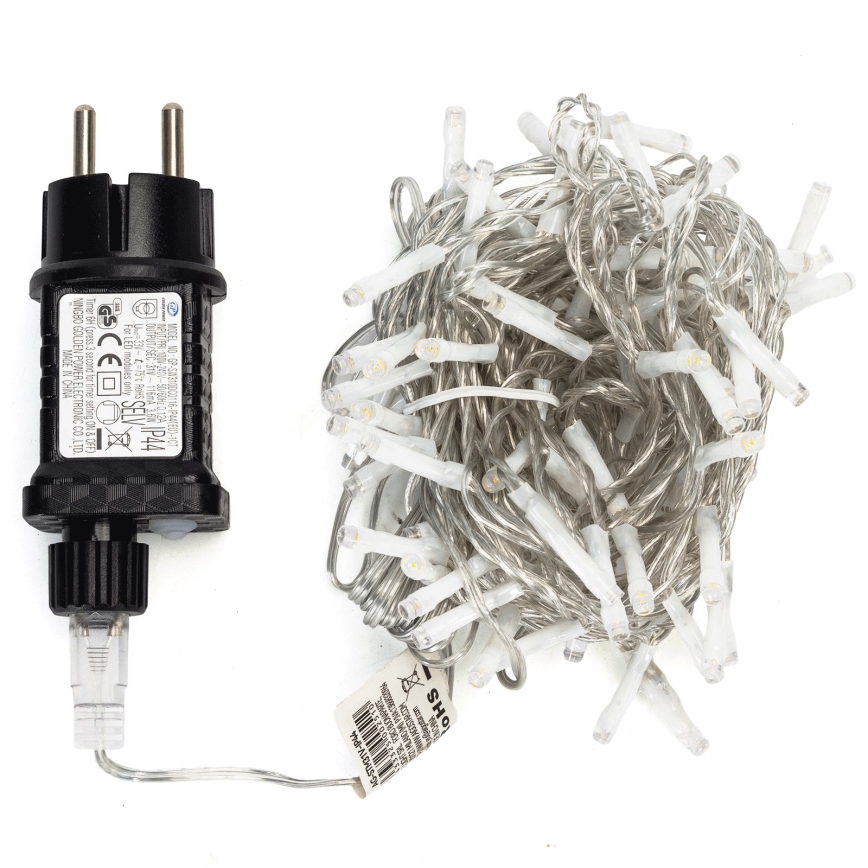 Aigostar - LED Outdoor Christmas String Lights 100 LEDs / 8 functions 5.3m IP44 Warm White