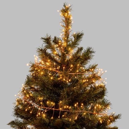 Aigostar - LED Outdoor Christmas String Lights, 100 LEDs / 8 modes, 3xAA, 3.3 m, IP44, Warm White