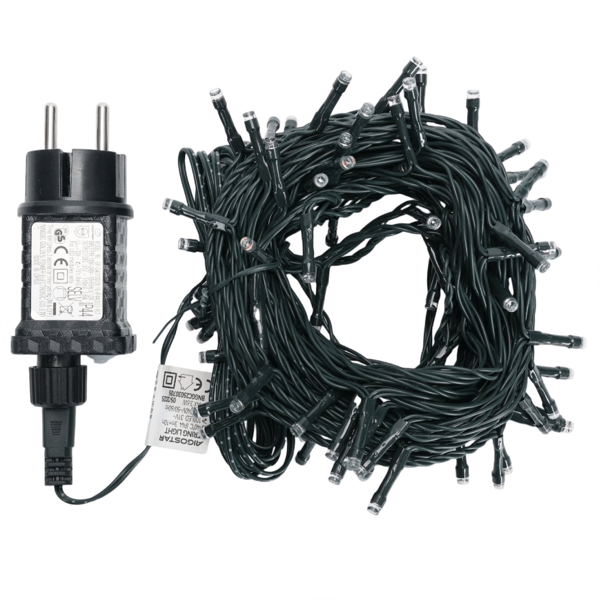 Aigostar - LED Outdoor Christmas String Lights 100xLED/8 functions 13m IP44 warm white