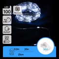 Aigostar - LED Outdoor Christmas string lights 100xLED/8 functions/3xAA 10,3m IP44 cool white