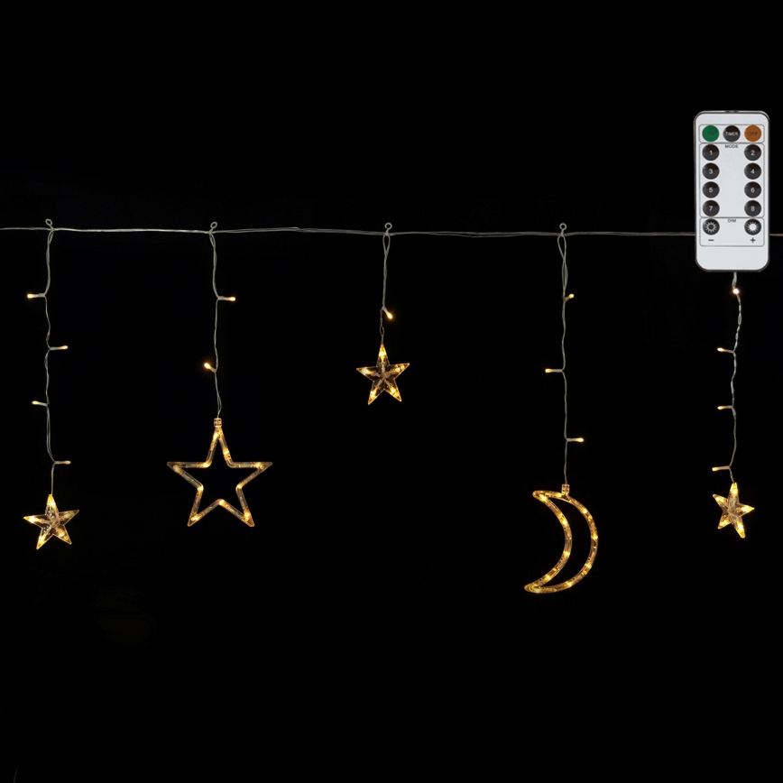 Aigostar - LED Outdoor Christmas String Lights 120xLED/6W/230V/8 modes 3x0,6m IP44 warm white + remote control