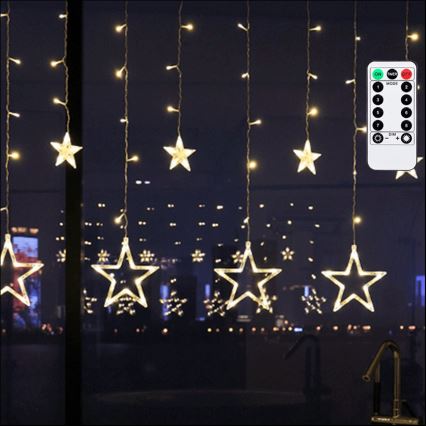 Aigostar - LED Outdoor String Lights 120 LEDs / 8 Modes 3 x 0.6 m IP44 Warm White + Remote Control