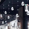 Aigostar - LED Outdoor Christmas String Lights 120 LEDs / 8 Modes, 3 x 0.6 m, IP44, Cool White + Remote Control