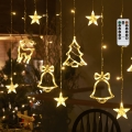 Aigostar - LED Outdoor Christmas String Lights, 120 LEDs / 8 Modes, 3 x 0.6 m, IP44, Warm White + Remote Control