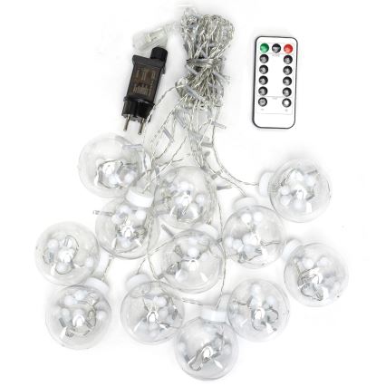 Aigostar - LED Outdoor Christmas String Lights 120xLED/8 functions 3x0,6m IP44 Warm White + Remote Control