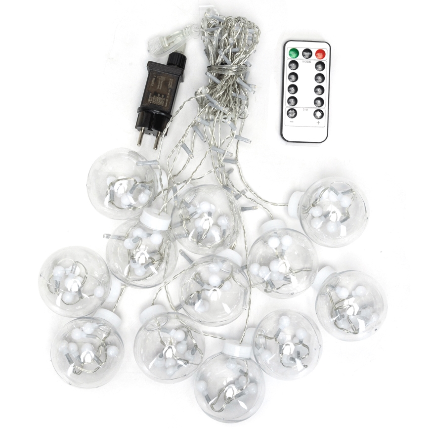 Aigostar - LED Outdoor Christmas String Lights 120xLED/8 functions 3x0,6m IP44 Warm White + Remote Control