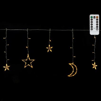 Aigostar - LED Outdoor Christmas string lights 120xLED/6W/230V/8 lighting modes 3x0,6m IP44 warm white + remote control