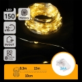 Aigostar -LED Outdoor Christmas string lights, 150 LEDs, 8 lighting modes, powered by 3×AA, 15.3 m, IP44, warm white