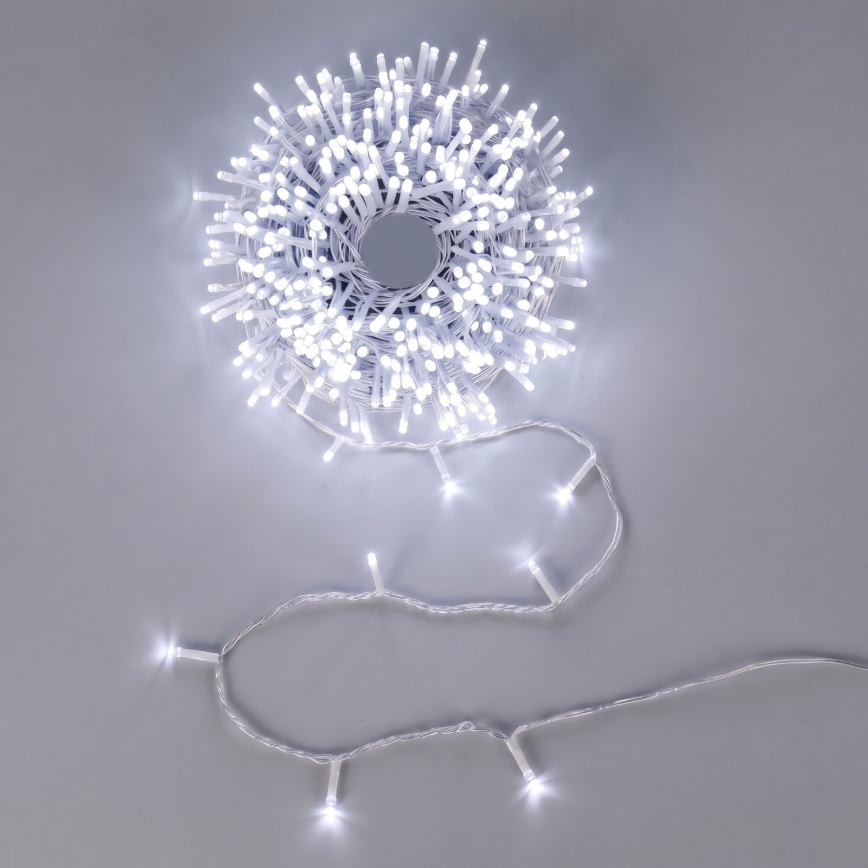Aigostar - LED Outdoor Christmas String Lights 150 LEDs/8 functions 3xAA 15.3m IP44 Cool White