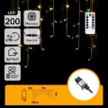 Aigostar - LED Outdoor Christmas String Lights, 200 LEDs, 6 W, 230 V, 8 Functions, 3 x 1 m, IP44, Warm White, Remote Control