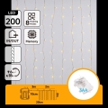 Aigostar - LED Outdoor Christmas String Lights 200 LEDs / 8 functions 3xAA 5x2m IP44 warm white