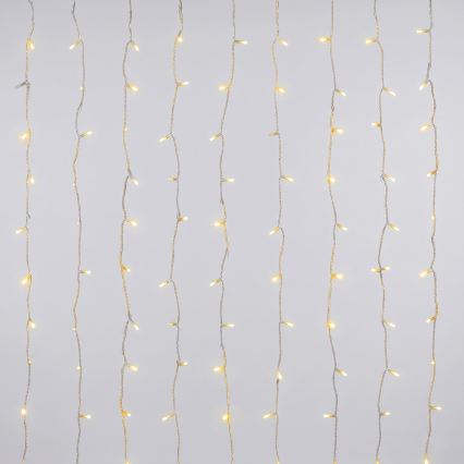 Aigostar - LED Outdoor Christmas String Lights 200 LEDs / 8 functions 3xAA 5x2m IP44 warm white