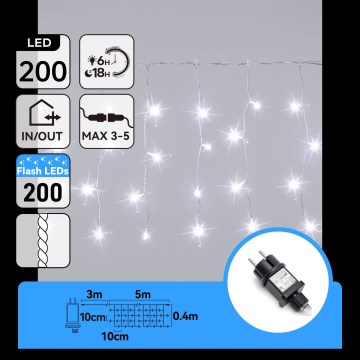 Aigostar - LED Outdoor Christmas String Lights 200 LEDs 8x0.4 m IP44 Cool White