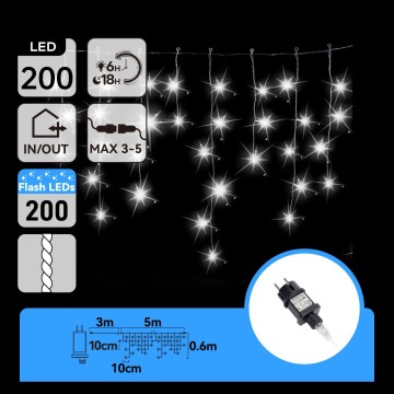 Aigostar - LED Outdoor Christmas String Lights 200 LEDs 8x0.6m IP44 Cool White