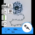 Aigostar - LED Outdoor Christmas String Lights 2000xLED/8 functions 103m IP44 cool white