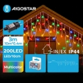 Aigostar - LED Outdoor Christmas String Lights 200xLED/8 functions 13x0,4m IP44 multicolor