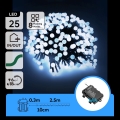 Aigostar - LED Outdoor Christmas String Lights 25 LEDs / 8 Functions 3xAA 2.8m IP44 Cool White
