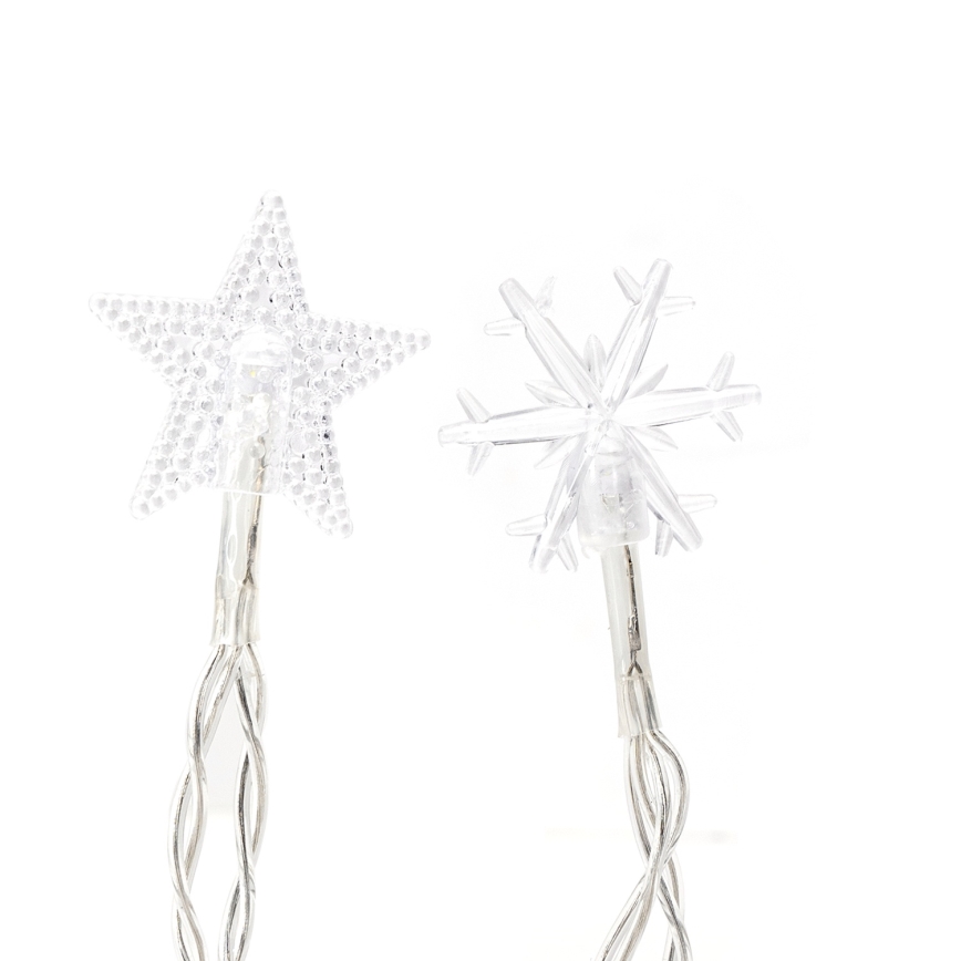 Aigostar - LED Outdoor Christmas String Lights 25 LEDs/8 modes 3xAA 2.5 m IP44 cool white