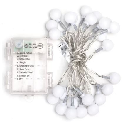 Aigostar - LED Outdoor Christmas String Lights 25xLED/3xAA/8 functions 2.8 m IP44 multicolor