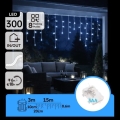 Aigostar - LED Outdoor Christmas String Lights 300 LEDs / 8 functions 3 x AA 18 x 0.6 m IP44 Cool White