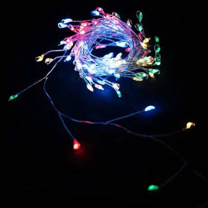 Aigostar - LED Outdoor Christmas String Lights 300 LEDs / 8 modes 3xAA 9.3 m IP44 multicolor