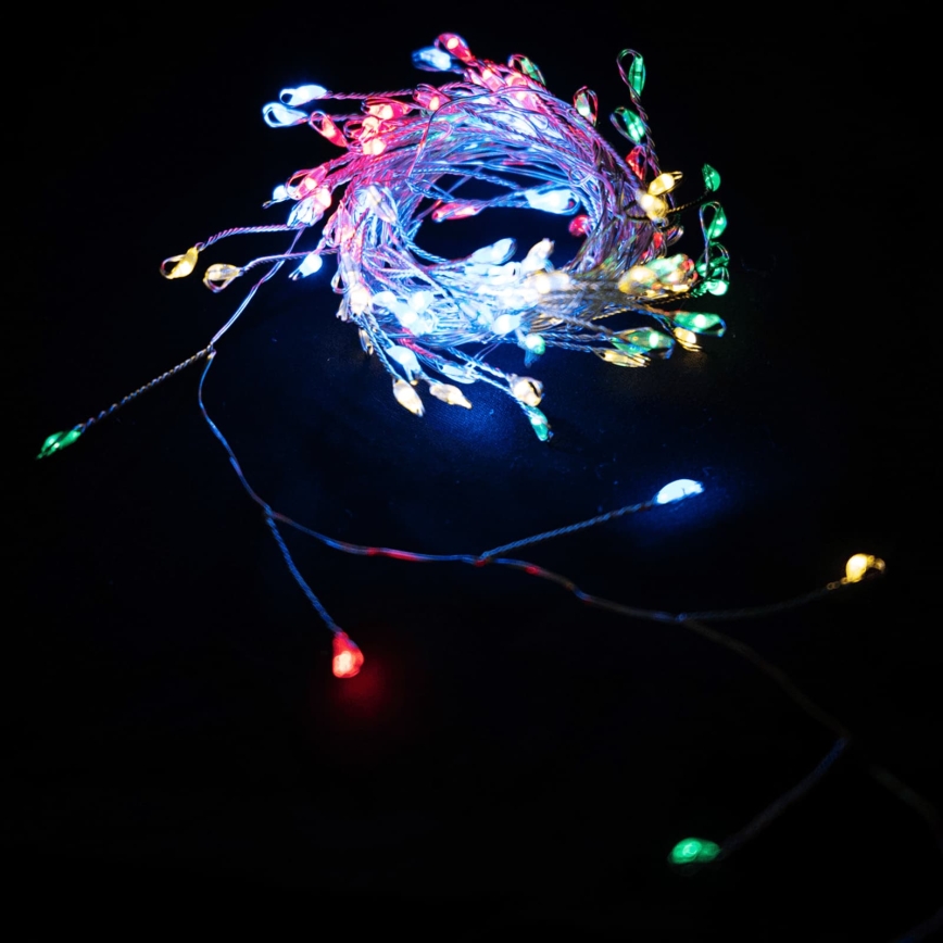 Aigostar - LED Outdoor Christmas String Lights 300 LEDs / 8 modes 3xAA 9.3 m IP44 multicolor
