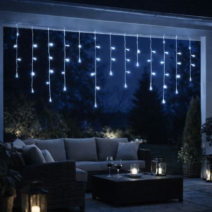 Aigostar - LED Outdoor Christmas String Lights 300 LEDs / 8 functions 3 x AA 18 x 0.6 m IP44 Cool White