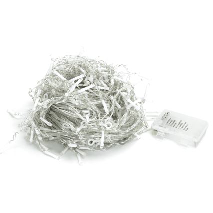 Aigostar - LED Outdoor Christmas String Lights 300 LEDs / 8 functions 3 x AA 18 x 0.6 m IP44 Cool White