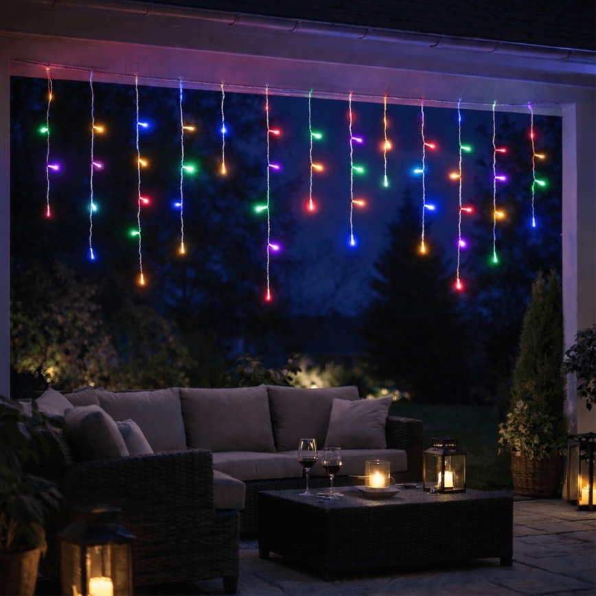 Aigostar - LED Outdoor Christmas string lights 300xLED/8 lighting modes 3xAA 18x0,6 m IP44 multicolor