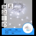 Aigostar - LED Outdoor Christmas String Lights 50 LEDs / 8 functions, 3xAA, 1.8 m, IP44, Cool White