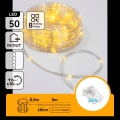 Aigostar - LED Outdoor Christmas String Lights 50 LEDs, 8 functions, 3xAA, 5.3 m, IP44, warm white