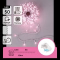 Aigostar - LED Outdoor Christmas String Lights 50 LEDs / 8 Functions 3xAA 5.3m IP44 Pink