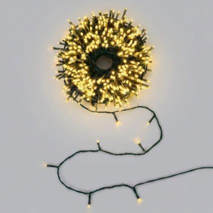 Aigostar - LED Outdoor Christmas String Lights 50 LEDs/8 functions 8 m IP44 Warm White
