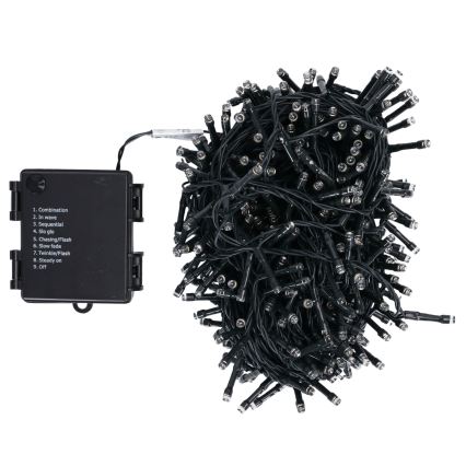 Aigostar - LED Outdoor Christmas String Lights 500 LEDs / 8 Functions 4xAA 25.3 m IP44 Warm White
