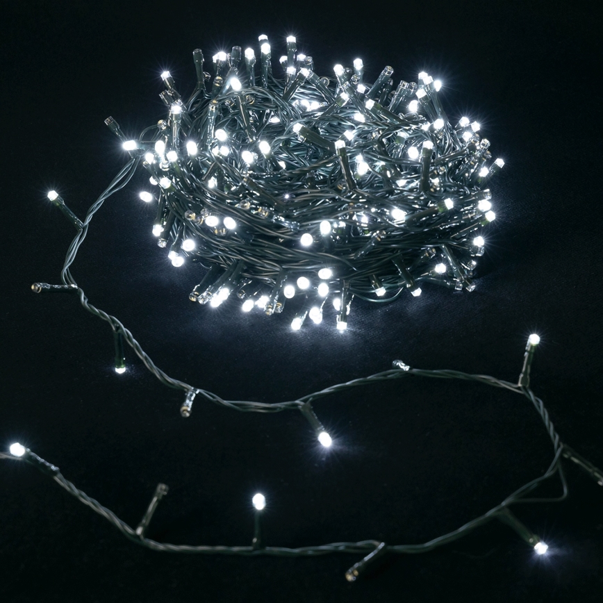 Aigostar - LED Outdoor Christmas String Lights 500xLED/8 lighting modes 4xAA 25,3 m IP44 cool white
