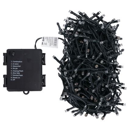 Aigostar - LED Outdoor Christmas String, 500 LEDs, 8 Lighting Modes, 4×AA, 25.3 m, IP44, Multicolor