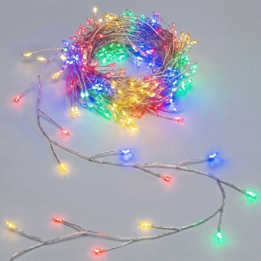 Aigostar - LED Outdoor Christmas string lights 50xLED/8 functions 3xAA 1.8m IP44 multicolor