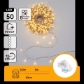Aigostar - LED Outdoor Christmas String Lights 50xLED/8 functions 3xAA 5,3m IP44 warm white