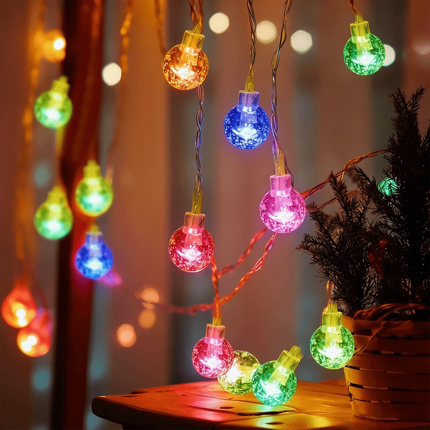 Aigostar - LED Outdoor Christmas string lights 50xLED/8 functions 8m IP44 multicolor