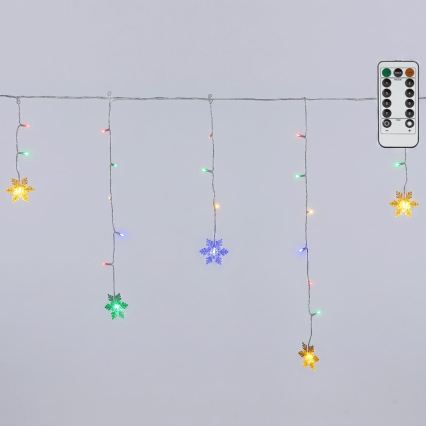 Aigostar - LED dimmable outdoor Christmas string lights 60 LEDs/8 functions 6 x 0.7 m IP44 multicolor + remote control