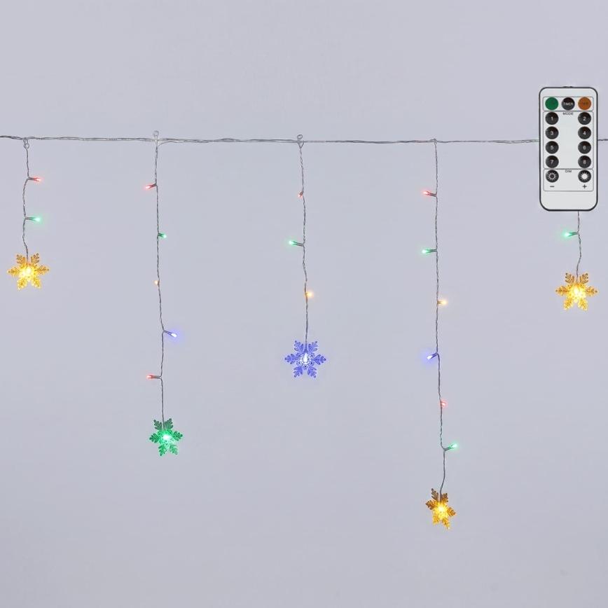 Aigostar - LED dimmable outdoor Christmas string lights 60 LEDs/8 functions 6 x 0.7 m IP44 multicolor + remote control