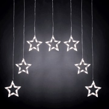 Aigostar - LED Outdoor Christmas String Lights 70 LEDs 1.2 x 1 m IP44 Cool White Stars