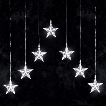 Aigostar - LED Outdoor Christmas String Lights 70 LEDs 1.2x1m IP44 Cool White Stars