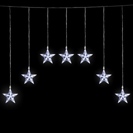 Aigostar - LED Outdoor Christmas String Lights 70 LEDs 1.2 x 1 m IP44 Cool White Stars