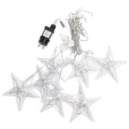 Aigostar - LED Outdoor Christmas String Lights 70 LEDs 1.2 x 1 m IP44 Cool White Stars