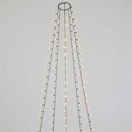 Aigostar - LED Outdoor Christmas String Lights 72 LEDs / 8 modes 3xAA 1.2 m IP44 warm white