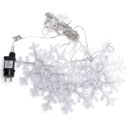 Aigostar - LED Outdoor Christmas String Lights 84 LEDs / 8 Modes 1.2 x 1 m IP44 Cool White Snowflakes