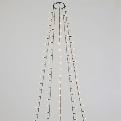 Aigostar - LED Outdoor Christmas String Lights 90 LEDs/8 functions 3xAA 1.5m IP44 warm white
