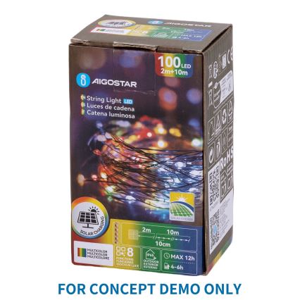 Aigostar - LED Outdoor Christmas String Lights 900xLED/8 functions 6m IP44 multicolor